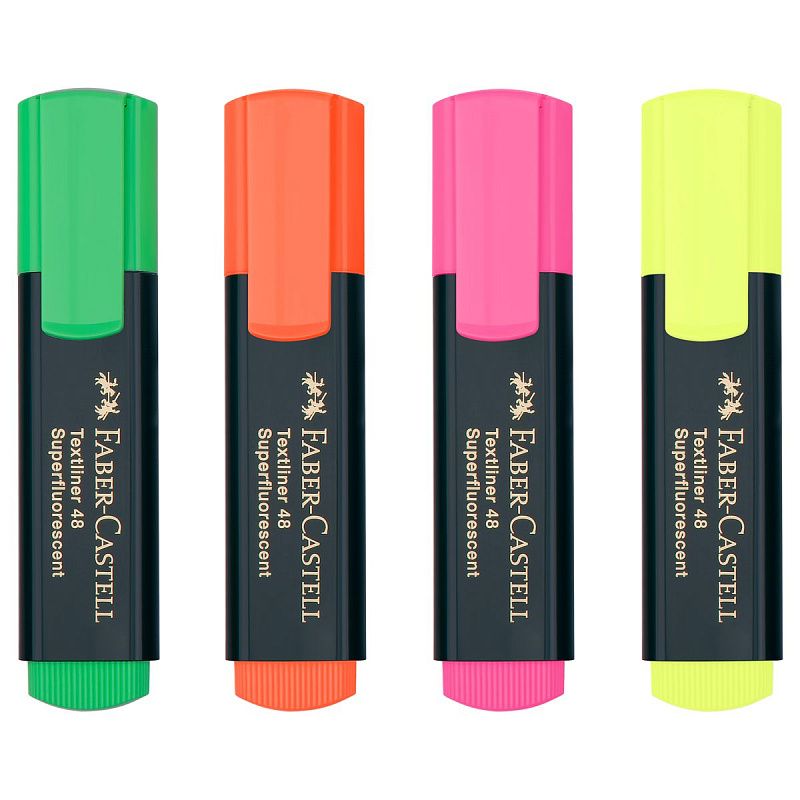 Набор текстовыделителей Faber-Castell "48" 04цв., 1-5мм, картон. уп. 