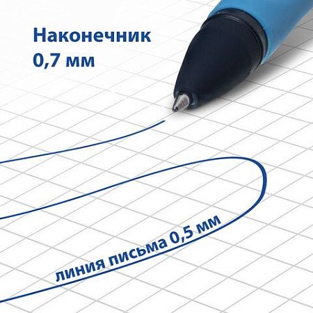 Ручка стираемая гелевая с эргономичным грипом BRAUBERG REPEAT, СИНЯЯ, +3 сменных стержня, узел 0,7 мм, линия письма 0,5 мм, 143663 