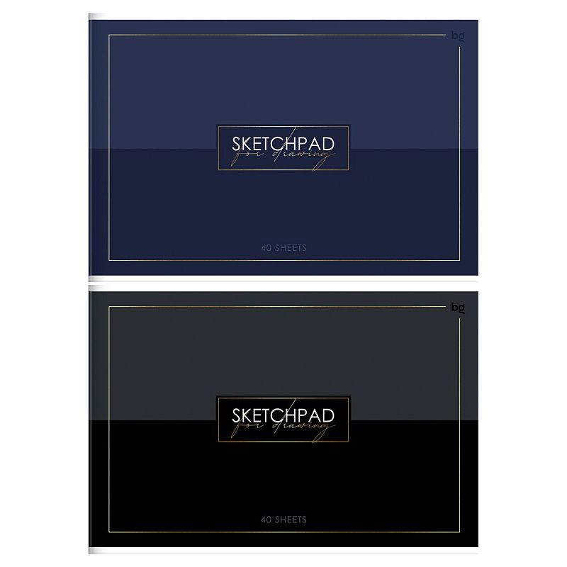 Альбом для рисования 40л., А4, на скрепке BG "Minimal", тиснение фольгой