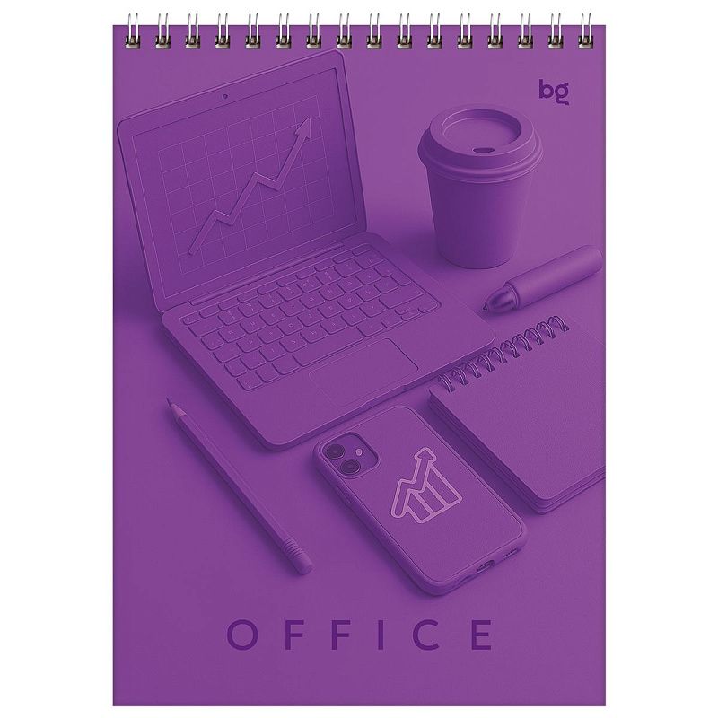 Блокнот А5 60л. на гребне BG "Моноколор. Офис"