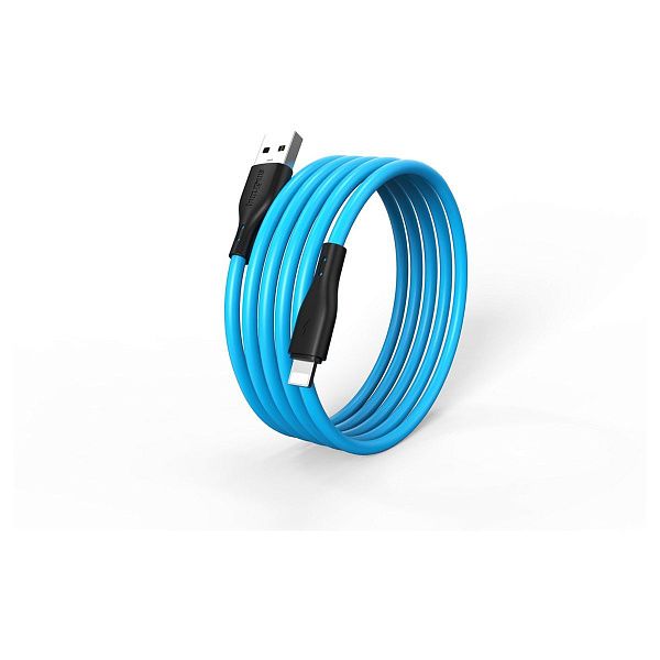Кабель Smartbuy S21, USB - Lightning, для Apple, резиновая оплетка, 2,4A output, 1м, синий Кабель Smartbuy S21, USB - Lightning, для Apple, резиновая оплетка, 2,4A output, 1м, синий