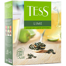 Чай Tess "Lime", зеленый с цедрой цитрусовых, 100 фольг. пакетиков по 1,5г