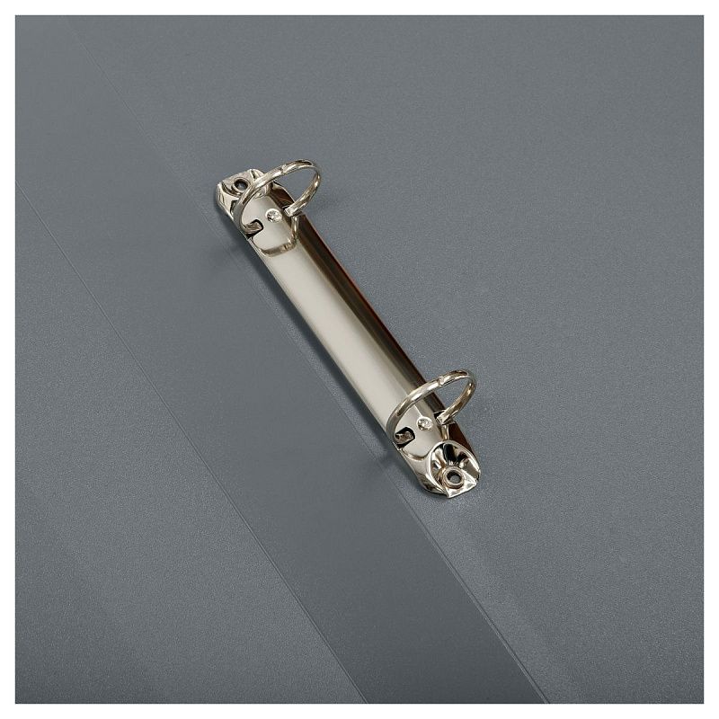 Папка на 2 кольцах СТАММ "Стандарт" А4, 40мм, 700мкм, пластик, серая 