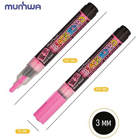 Маркер меловой MunHwa "Black Board Marker" розовый, 3мм, водная основа 