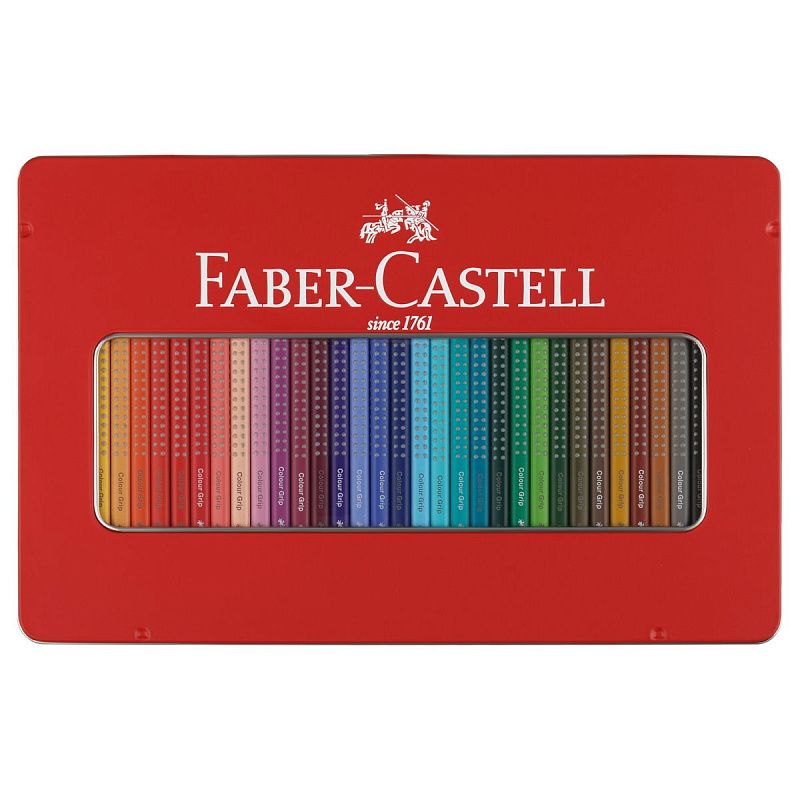 Карандаши цветные Faber-Castell "Grip", 36цв., трехгран., заточен., метал. упак.
