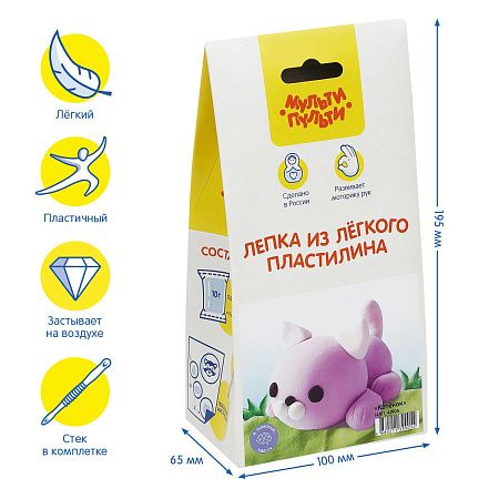 Набор для лепки из легкого пластилина Мульти-Пульти "Котенок"
