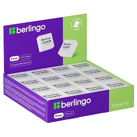 Ластик Berlingo "Eraze 910", прямоугольный, 28*28*13мм 