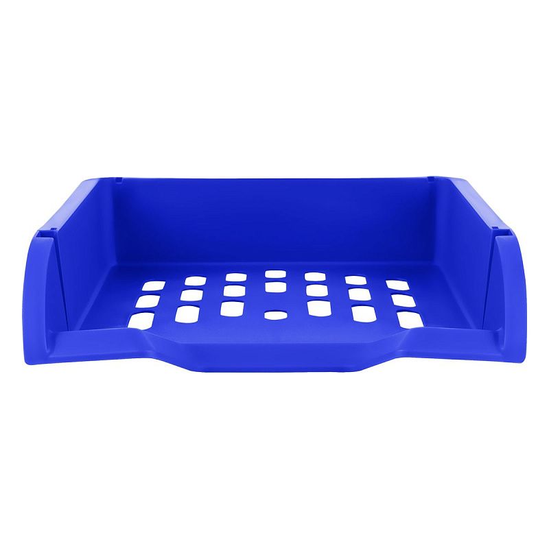 Лоток для бумаг горизонтальный СТАММ "Лидер", синий