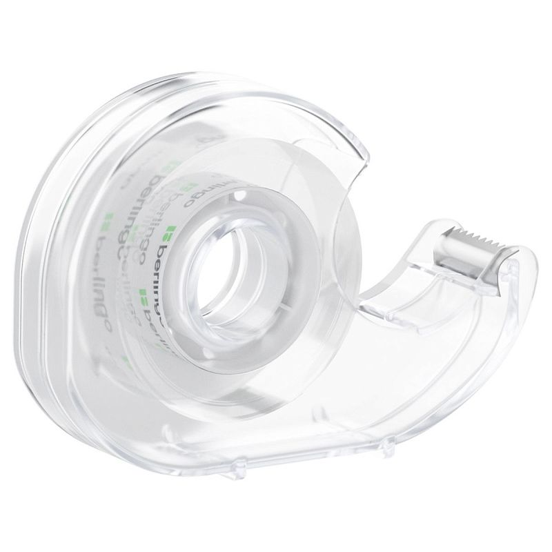 Клейкая лента 19мм*33м, Berlingo, прозрачная, в пластиковом диспенсере, европодвес