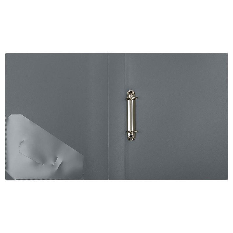 Папка на 2 кольцах СТАММ "Стандарт" А4, 40мм, 700мкм, пластик, серая 