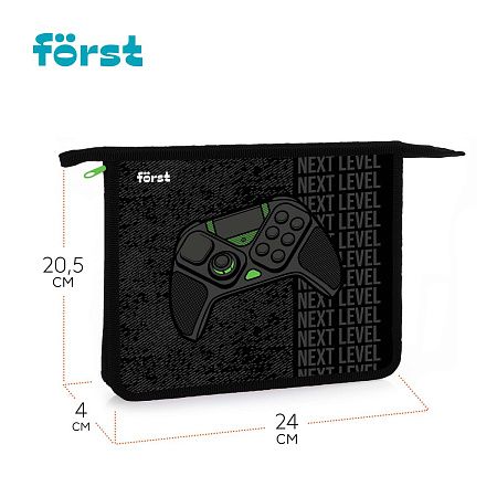 Папка для тетрадей 1 отделение, А5 Först "Play the game", 240*205*40мм, пластик, на молнии 