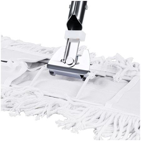 Швабра-рамка OfficeClean Professional, стал. ручка 125см, цельный флаун., МОП с завязками, хлопок 90см