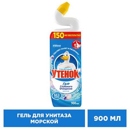 Средство для уборки туалета 900 мл ТУАЛЕТНЫЙ УТЕНОК "Морской", 696893 