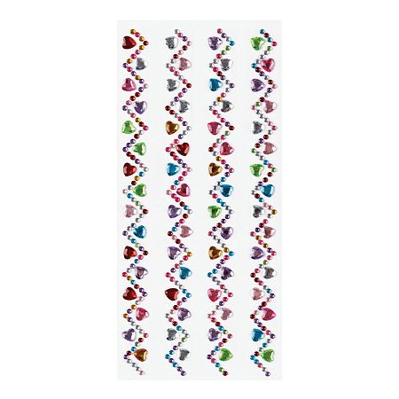 Наклейки акриловые MESHU "Zigzag", 25*10см, стразы, 396 наклеек, инд. уп., европодвес