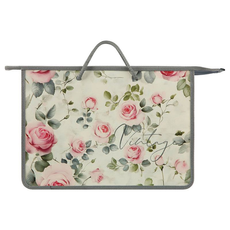 Папка с ручками А4 ArtSpace "Vintage", пластик, на молнии, 75мм 