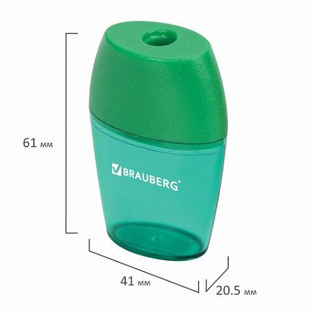 Точилка BRAUBERG "Diamond", с контейнером, овальная, в дисплее, ассорти, 222491 