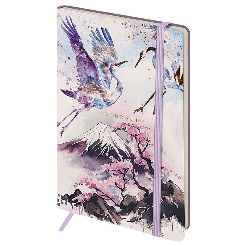 Записная книжка А5 80л. ЛАЙТ, кожзам, Greenwich Line "Sakura. Shadoof", с резинкой, тиснение фольгой, блок в линию