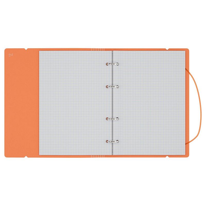 Тетрадь на кольцах А5, 120л., BG "Neon", пластиковая обложка, оранжевый, с резинкой