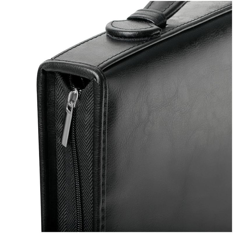 Папка деловая OfficeSpace "Astra" имп. кожзам, на молнии, кольц. зажим, с ручкой 