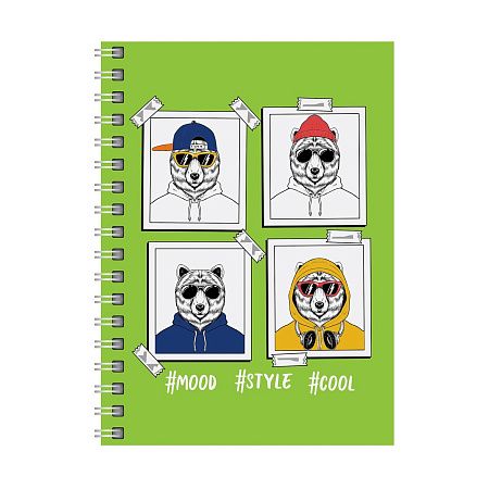 Записная книжка А6 80л., на гребне BG "Party time", глянцевая ламинация, твердая обложка