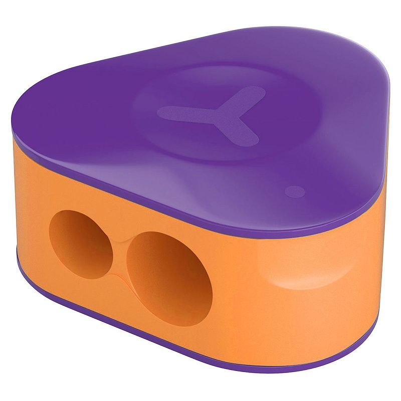 Точилка пластиковая Berlingo "Envy", с контейнером, 2 отверстия, ассорти 