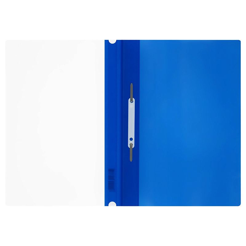 Папка-скоросшиватель пластик. перф. СТАММ А4, 160мкм, синяя с прозр. верхом 