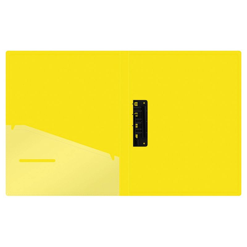 Папка с зажимом Berlingo "Soft Touch", 17мм, 700мкм, желтая, с внутр. карманом 