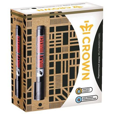 Маркер перманентный CROWN "Multi Marker", ЧЕРНЫЙ, круглый наконечник, 3 мм, CPM-800 