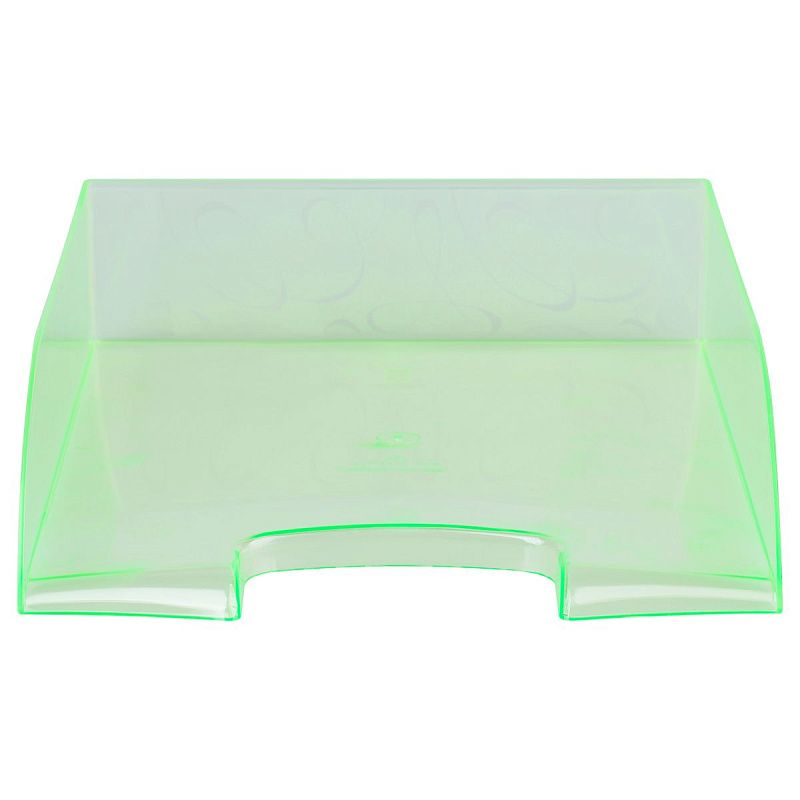 Лоток для бумаг горизонтальный СТАММ "Вега", тонированный неоновый зеленый