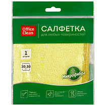 Салфетка для уборки OfficeClean "Стандарт", микрофибра, 30*30см, 1шт., европодвес