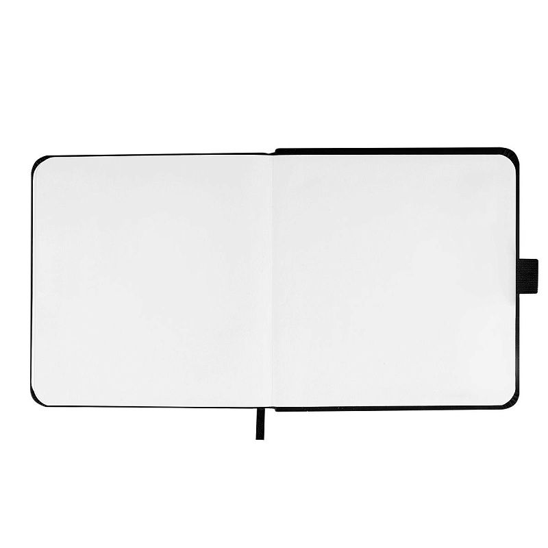 Скетчбук 100л., 190*190 Гамма "Студия", черный, твердая обложка, на резинке, белая, 110г/м2