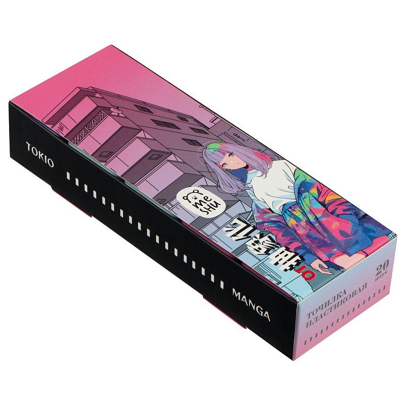 Точилка пластиковая MESHU "МК_Anime", 1 отверстие, ассорти 