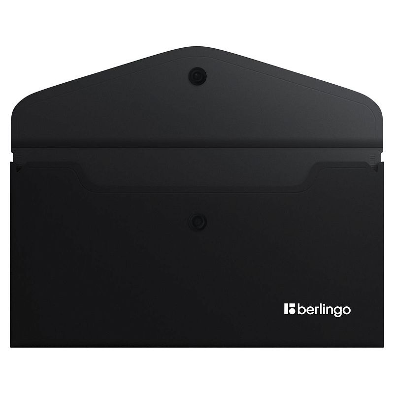 Папка-конверт на кнопке Berlingo "Soft Touch", C6, 200мкм, софт-тач, черная 