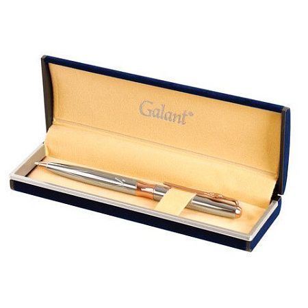 Ручка подарочная шариковая GALANT "NUANCE SILVER", корпус серебристый, детали розовое золото, узел 0,7 мм, синяя, 143520 