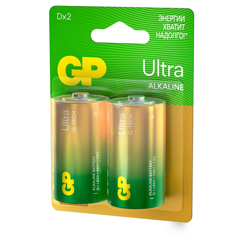 Батарейка GP Ultra G-Tech D (LR20) 13A алкалиновая, BC2