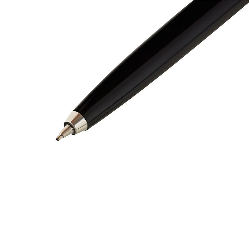 Ручка шариковая Luxor "Star" синяя, 0,7 мм, корпус черный/хром, кнопочный механизм, футляр 