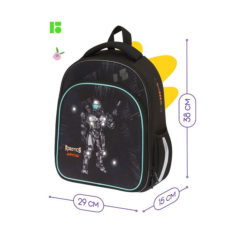 Ранец Berlingo Expert Plus "Robotics gaming" 38*29*15см, 2 отделения, 2 кармана, анатомическая спинка 