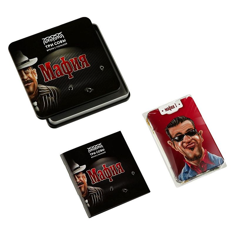 Игра настольная ТРИ СОВЫ "Мафия", 14 карточек, метал. коробка 