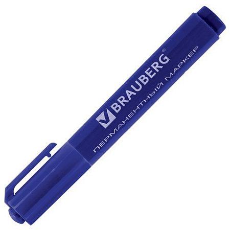 Маркеры перманентные BRAUBERG "Classic", НАБОР 4 ЦВЕТА, круглый наконечник, 3 мм, 150299 