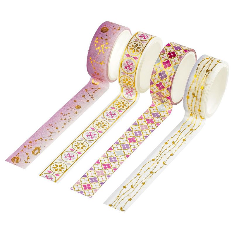 Набор клейких декоративных лент MESHU "Stars", 4шт