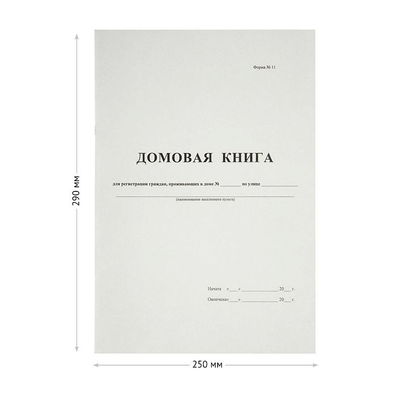 Домовая книга А4, 16л., на скрепке, блок офсетный