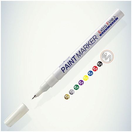 Маркер-краска MunHwa "Extra Fine Paint Marker" белая, 1мм, нитро-основа 