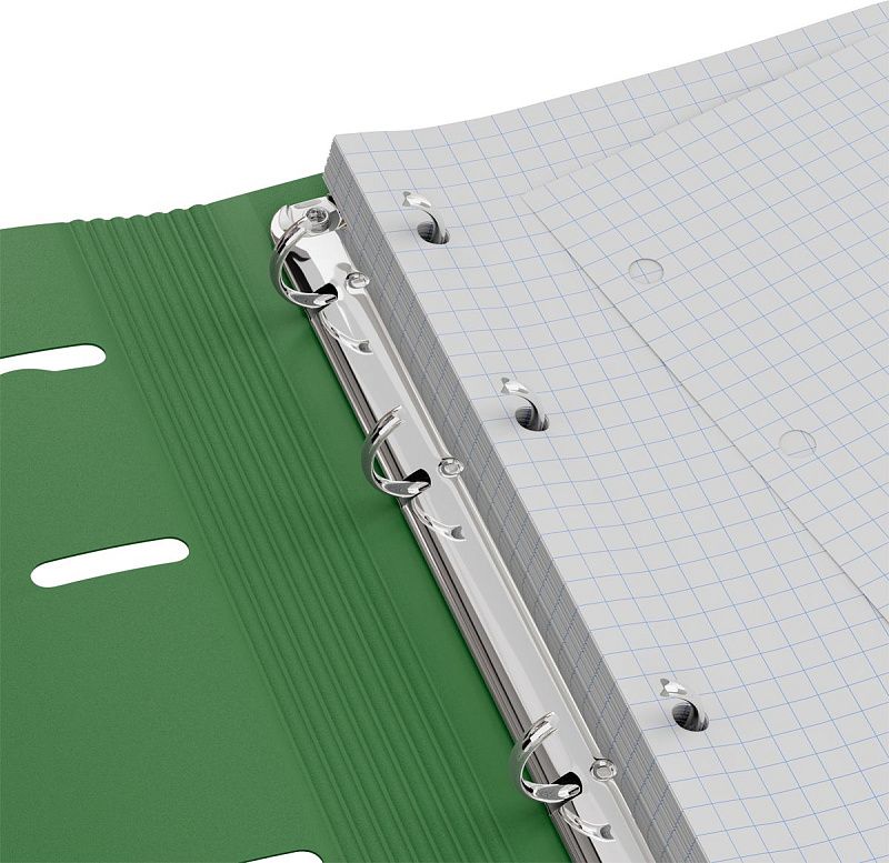 Тетрадь на кольцах А5, 120л., BG "Base", пластиковая обложка, зеленый, с резинкой