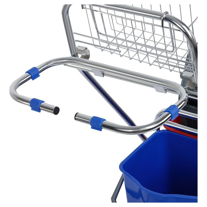 УЦЕНКА - Тележка уборочная OfficeClean Professional 2 секции, 15л, отжим, корзина, держ. д/мусор. мешка (осн 375549)