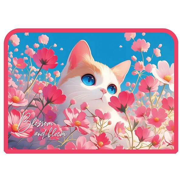 Папка с ручками А4 ArtSpace "The Kitten in the Poppies", пластик, на молнии, 45мм