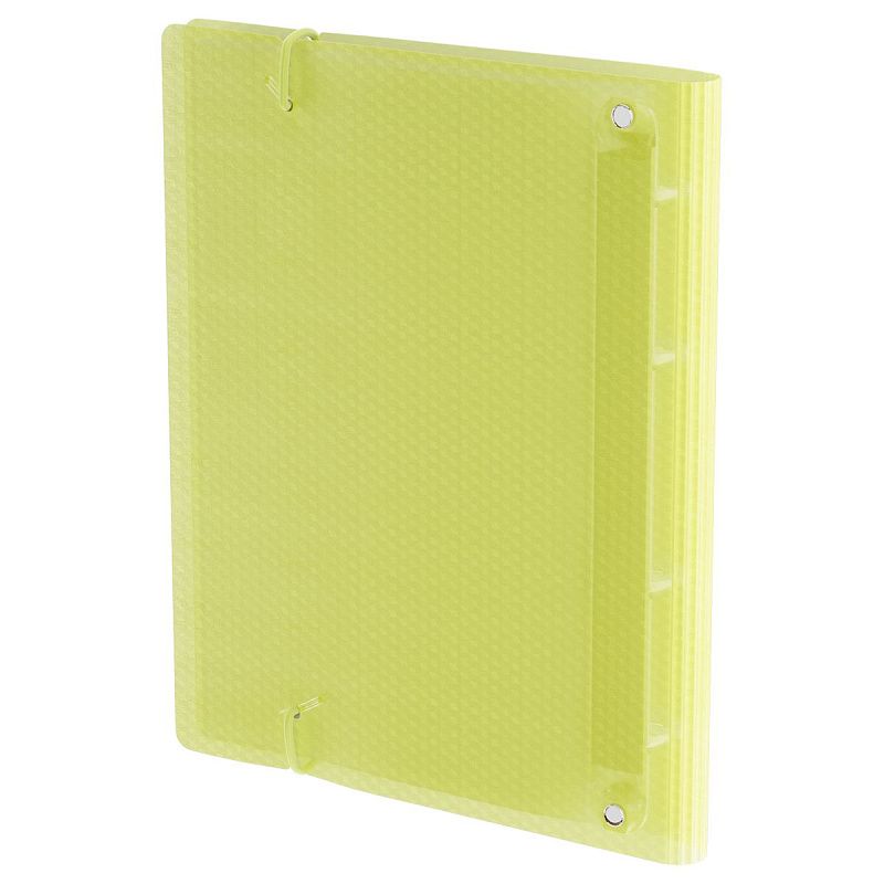 Тетрадь на кольцах А5, 120л., BG "Neon", пластиковая обложка, желтый, с резинкой