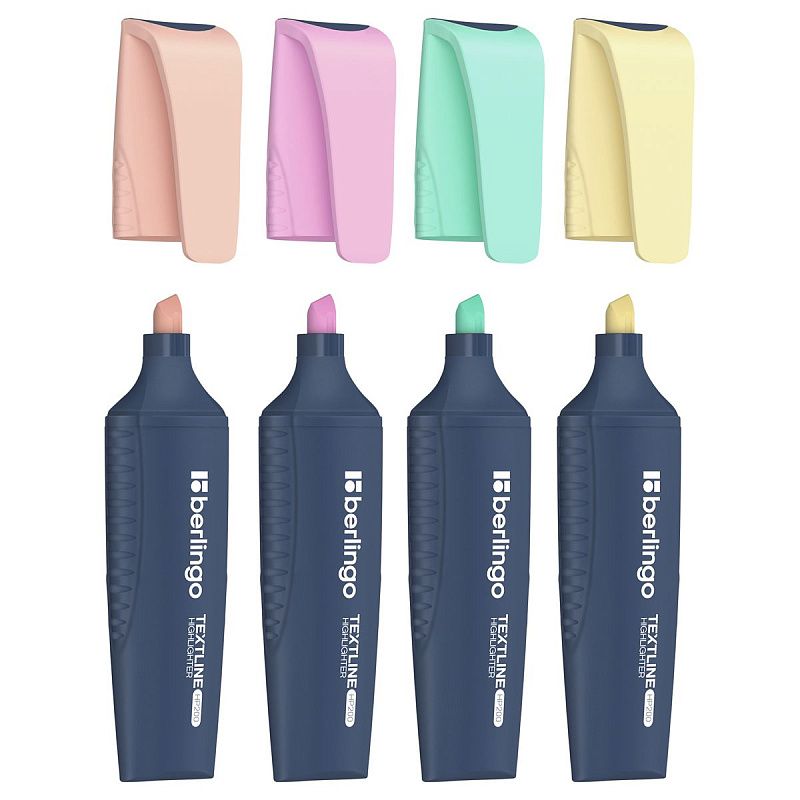 Набор текстовыделителей Berlingo "Textline HP200" 04цв., пастельные цвета, 1-5мм, европодвес 