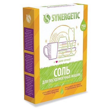 Соль от накипи в посудомоечных машинах 750 г SYNERGETIC, 102752 