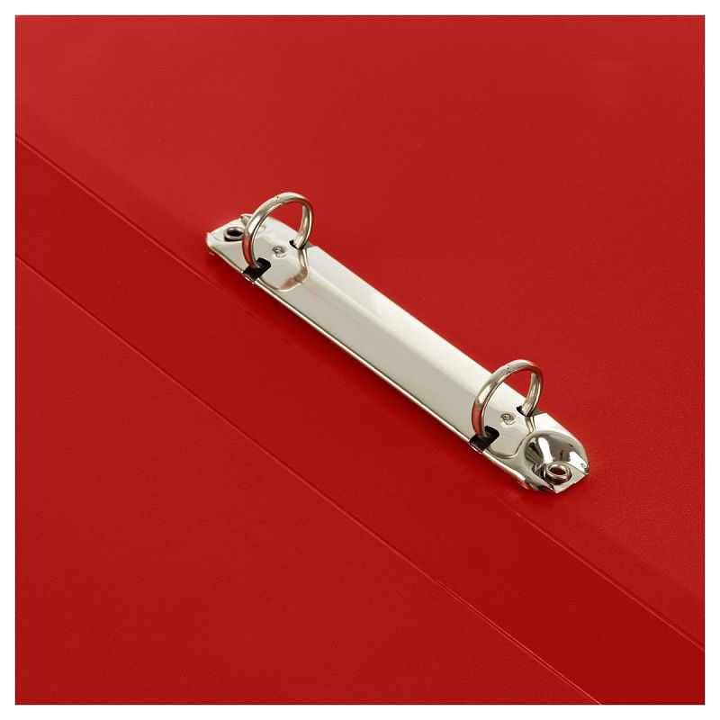 Папка на 2 кольцах СТАММ "Стандарт" А4, 25мм, 700мкм, пластик, красная 