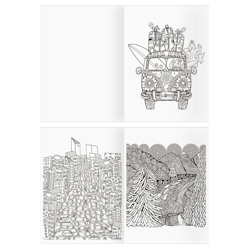 Раскраска А4, 16 стр., ТРИ СОВЫ "Антистресс. Вокруг света"